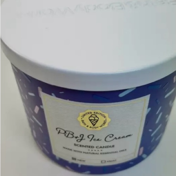 Bath & Body Works PB&J Ice Cream 3-wick candle Limited Edition *Sold out at BBW* - Picture 9 of 10